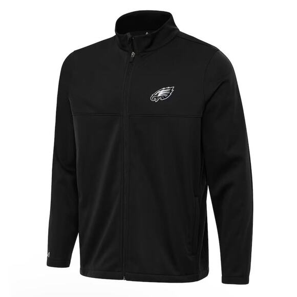 Antigua Men's NFL Philadelphia Eagles Black Links 2 Full-Zip Golf Jacket - L - Picture 1 of 9